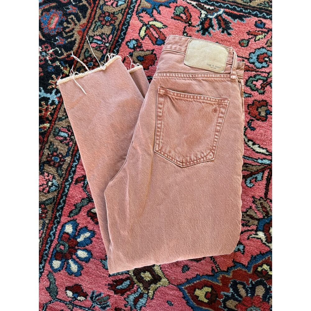 Rag Bone Alissa 28 Women Barrel Leg High Rise Button Fly Wide Cotton Brown